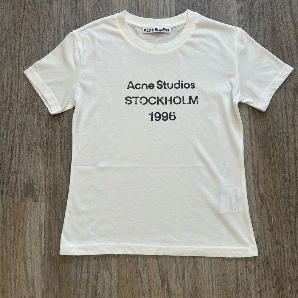 Acne Studios White Graphic 'Stockholm 1996' Crewneck Tee